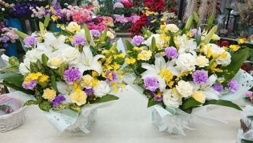 御葬儀　アレンジメント　一対｜「愛花」　（愛媛県松山市の花キューピット加盟店 花屋）のブログ