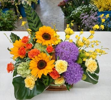夏のお祝いアレンジメント☆｜「愛花」　（愛媛県松山市の花キューピット加盟店 花屋）のブログ