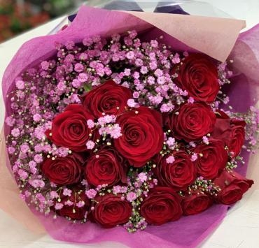 結婚記念日 15周年 赤バラの花束♪｜「愛花」　（愛媛県松山市の花キューピット加盟店 花屋）のブログ